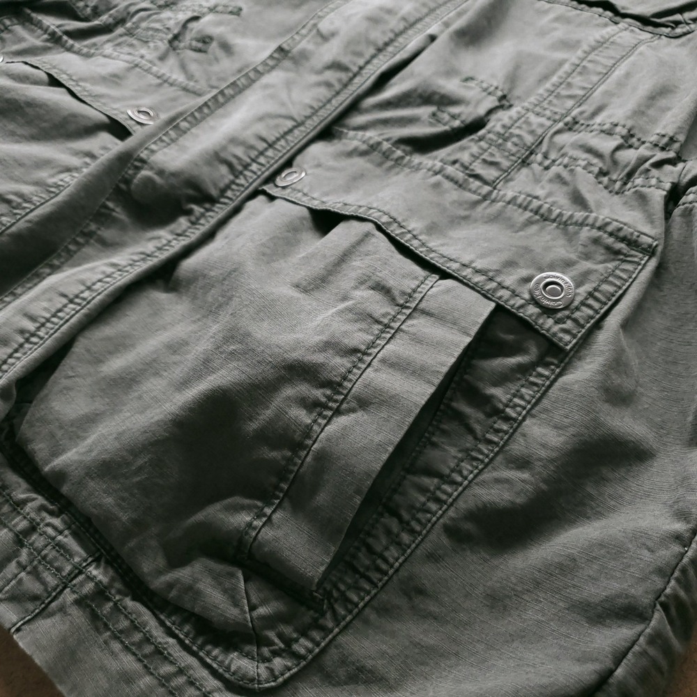 Calvin Klein Military Field Jacket Men XL Green Gorpcore Streetwear Utility - Picture 12 of 15